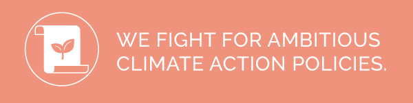 We fight for ambitious climate policies. 