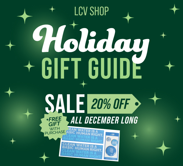 LCV Holiday Gift Guide and Shop Sale, 20% off all December long, plus free gift with purchase